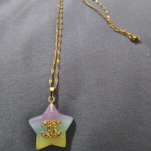 CHANEL Pastel Star Pendant Necklace
